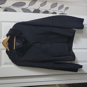 Oleg Cassini Heavy Suede Faux Fur Coat